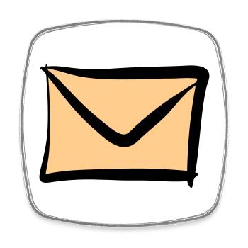 Brief / Briefumschlag Symbol. Post / E-Mail. - Viereckiger Kühlschrankmagnet - Weiß - Vorne