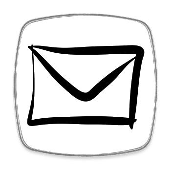 Brief / Briefumschlag Symbol. Post / E-Mail. - Viereckiger Kühlschrankmagnet - Weiß - Vorne