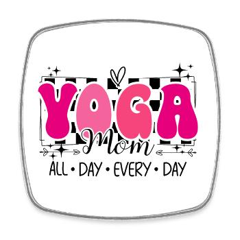 Mom Yoga Fan Mom Loves Yoga - Square fridge magnet - white - Front