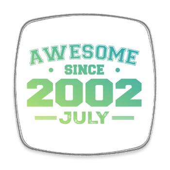 Juli 2002 Geburtstagsfeier Juli 2002 Retro - Viereckiger Kühlschrankmagnet - Weiß - Vorne