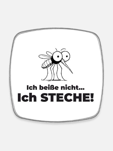 Stechmücke - Viereckiger Kühlschrankmagnet - Weiß