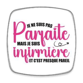 I'm not perfect, I'm a nurse - Square fridge magnet - white - Front