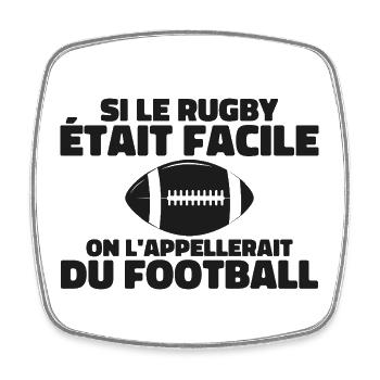 If rugby was easy - Square fridge magnet - white - Front