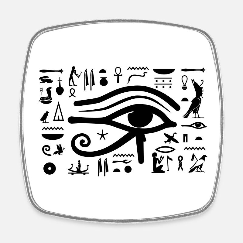 HORUS hiéroglyphes - Magnet carré - blanc