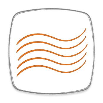 Element water, air, fire. Waves. Staff - Square fridge magnet - white - Front