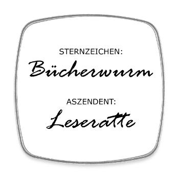Sternzeichen Bücherwurm | Geschenk lesen Leseratte - Viereckiger Kühlschrankmagnet - Weiß - Vorne