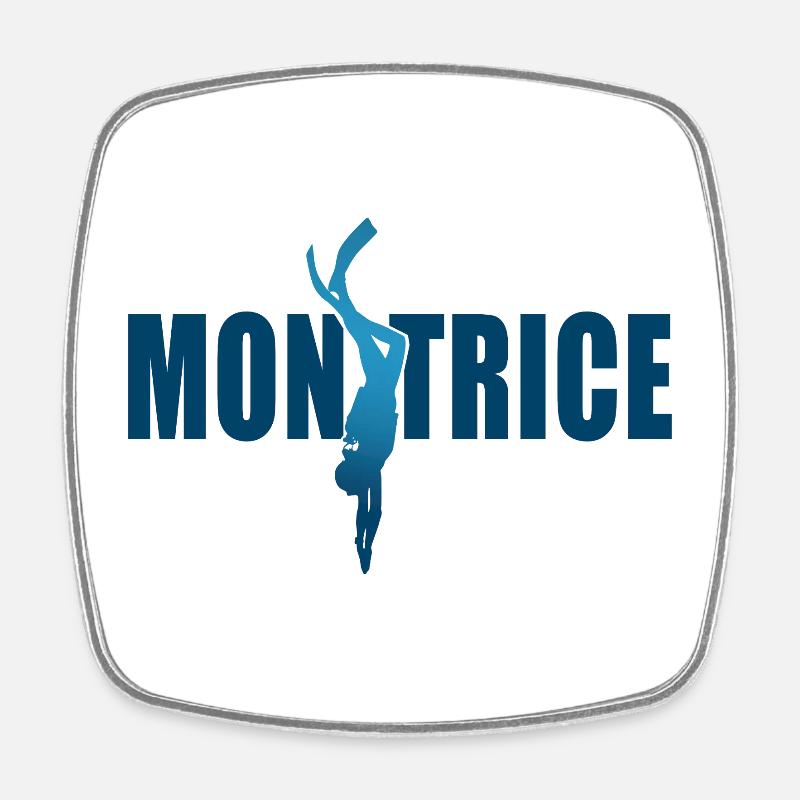 monitrice plongée sous marine coach plongeuse - Magnet carré - blanc