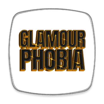 Glamourphobia Glamour Phobia Edel Glitzer Phobie - Viereckiger Kühlschrankmagnet - Weiß - Vorne