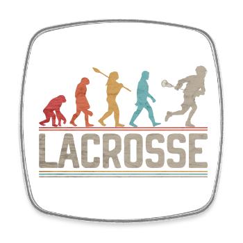 Lacrosse Evolution Vintage relax Bro LAX Funny - Viereckiger Kühlschrankmagnet - Weiß - Vorne
