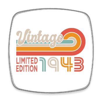 anniversaire 80 ans anniversaire vintage 1943 - Magnet carré - blanc - Devant