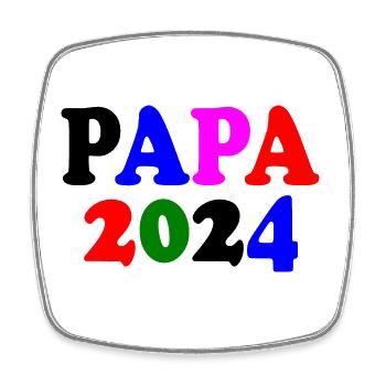 Papa 2024 - Viereckiger Kühlschrankmagnet - Weiß - Vorne