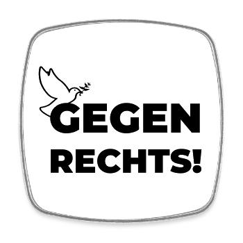Gegen rechts - Viereckiger Kühlschrankmagnet - Weiß - Vorne