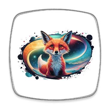 Fuchs - Illustration - Viereckiger Kühlschrankmagnet - Weiß - Vorne
