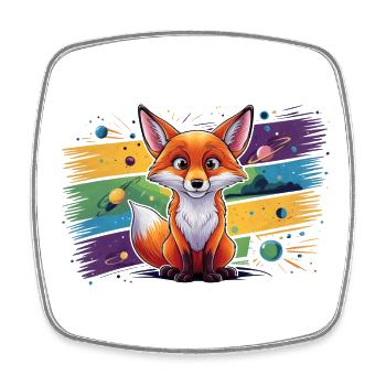 Fuchs - Illustration - Viereckiger Kühlschrankmagnet - Weiß - Vorne