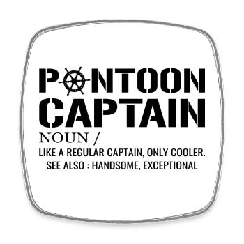 Pontoon Captain Definition Funny Pontoon Boat - Magnet carré - blanc - Devant
