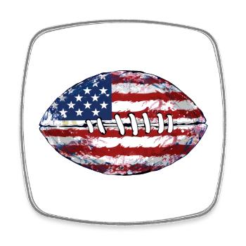 American Football USA Flagge - Viereckiger Kühlschrankmagnet - Weiß - Vorne