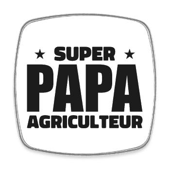 Super farmer dad - Square fridge magnet - white - Front