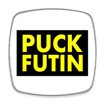 Puck futin - Square fridge magnet - white - Front