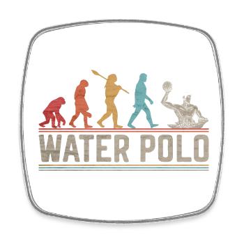 Evolution des Wasserball-Spaß-Wasserballs - Viereckiger Kühlschrankmagnet - Weiß - Vorne