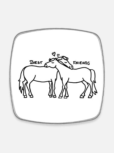Best friends - Square fridge magnet - white