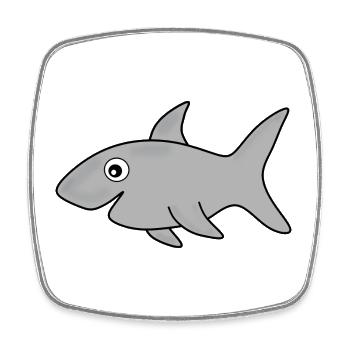 Haifisch Haie Fisch angeln - Viereckiger Kühlschrankmagnet - Weiß - Vorne