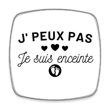 Je suis enceinte humour annonce grossesse cadeau - Magnet carré - blanc - Devant