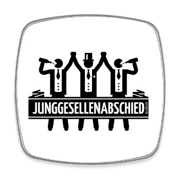 Junggesellenabschied (Trio Team Bräutigam / Black) - Viereckiger Kühlschrankmagnet - Weiß - Vorne