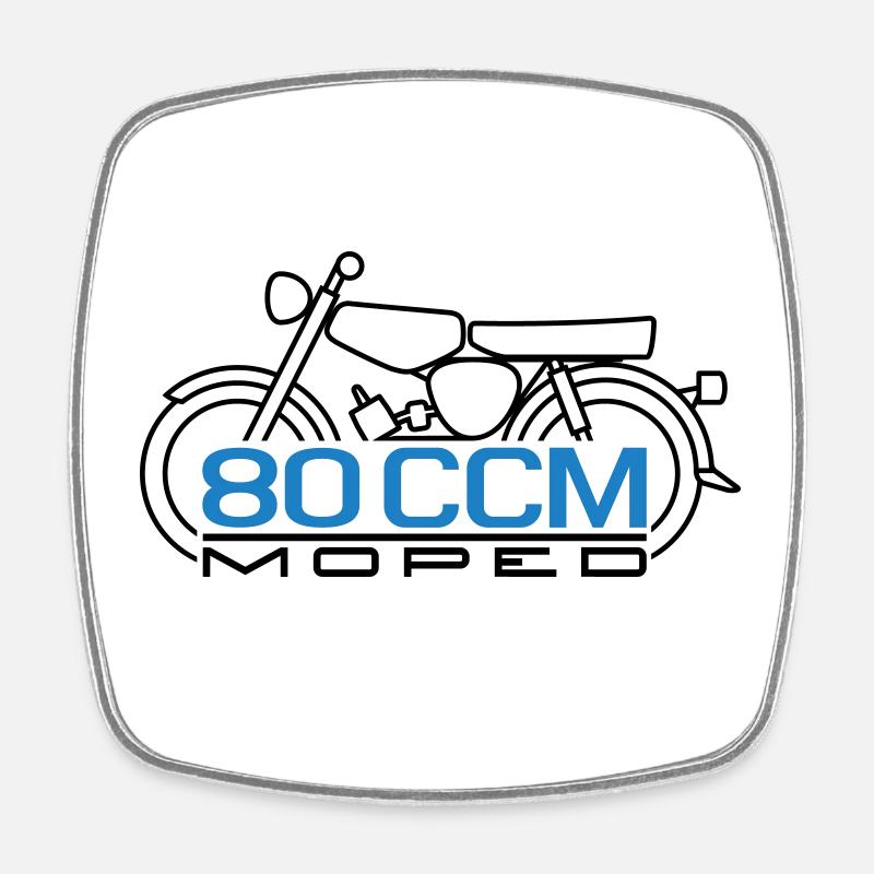 Simson S51 80ccm Moped Emblem - Viereckiger Kühlschrankmagnet - Weiß