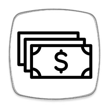Dollar, Money Symbol, Cash, Dollar Bill - Square fridge magnet - white - Front