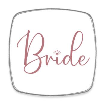 Bride Matching Engagement Bridal Shower Wedding - Square fridge magnet - white - Front