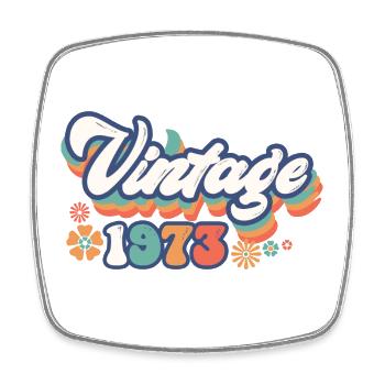 1973 Anniversaire 50 ans Vintage - Magnet carré - blanc - Devant
