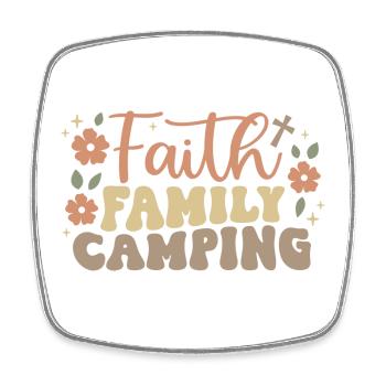 Camping familial Faith - Magnet carré - blanc - Devant
