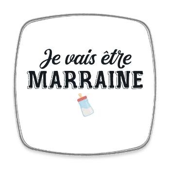 I will be godmother / future godmother - Square fridge magnet - white - Front