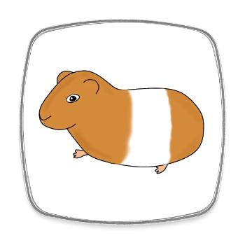 Meerschweinchen - Viereckiger Kühlschrankmagnet - Weiß - Vorne