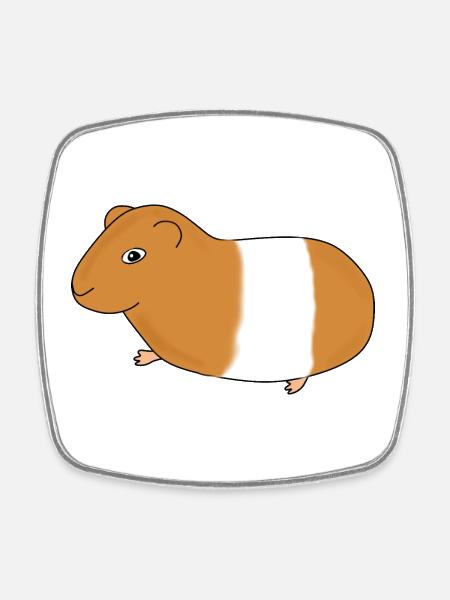 Meerschweinchen - Viereckiger Kühlschrankmagnet - Weiß
