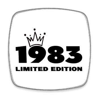 1983 Krone - Viereckiger Kühlschrankmagnet - Weiß - Vorne