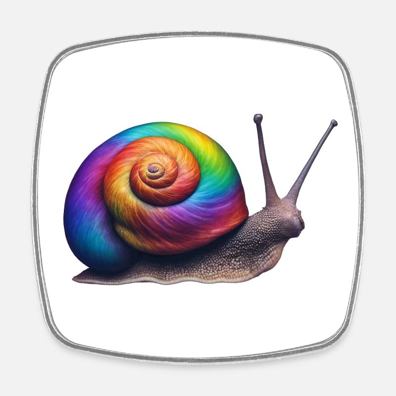 Escargot coloré 1 - Magnet carré - blanc