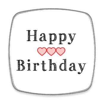 HAPPY BIRTHDAY. ANNIVERSAIRE. - Magnet carré - blanc - Devant