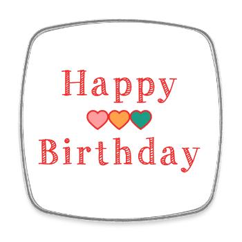 HAPPY BIRTHDAY - Magnet carré - blanc - Devant
