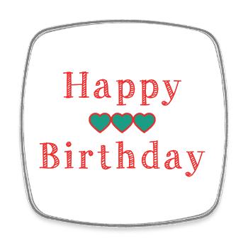 HAPPY BIRTHDAY - Magnet carré - blanc - Devant