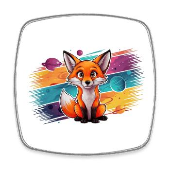 Fuchs - Illustration - Viereckiger Kühlschrankmagnet - Weiß - Vorne