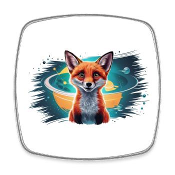 Fuchs - Illustration - Viereckiger Kühlschrankmagnet - Weiß - Vorne