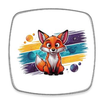 Fuchs - Illustration - Viereckiger Kühlschrankmagnet - Weiß - Vorne