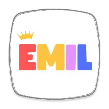 Emil! Personalisierbar - Viereckiger Kühlschrankmagnet - Weiß - Vorne
