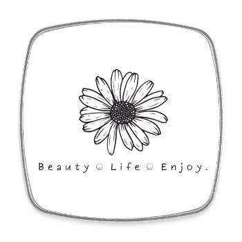 Beauty. Life. Enjoy. - Square fridge magnet - white - Front