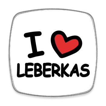 I Love Leberkas - Square fridge magnet - white - Front