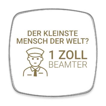 Der kleinste Mensch der Welt? 1 Zoll Beamter - Viereckiger Kühlschrankmagnet - Weiß - Vorne