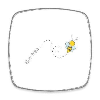Bee free ... - Viereckiger Kühlschrankmagnet - Weiß - Vorne