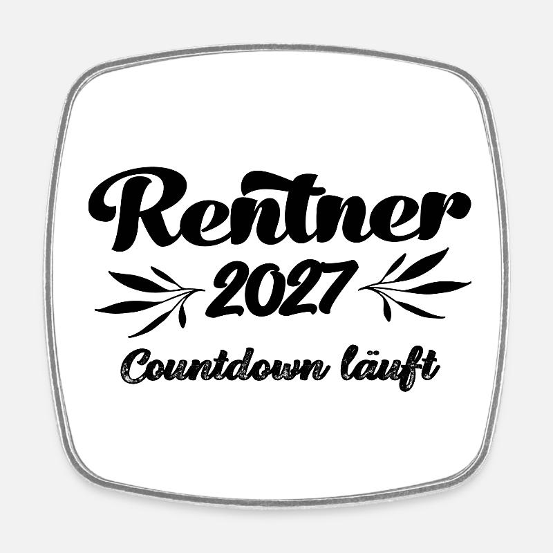 Rentner 2027 Countdown läuft Rente 2027 Ruhestand - Viereckiger Kühlschrankmagnet - Weiß