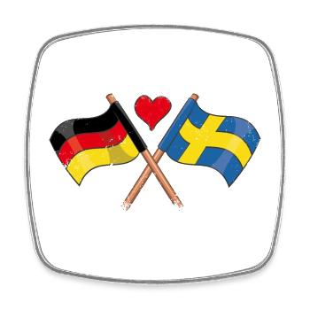 J’aime la Suède Allemagne Drapeaux Drapeau Amour - Magnet carré - blanc - Devant